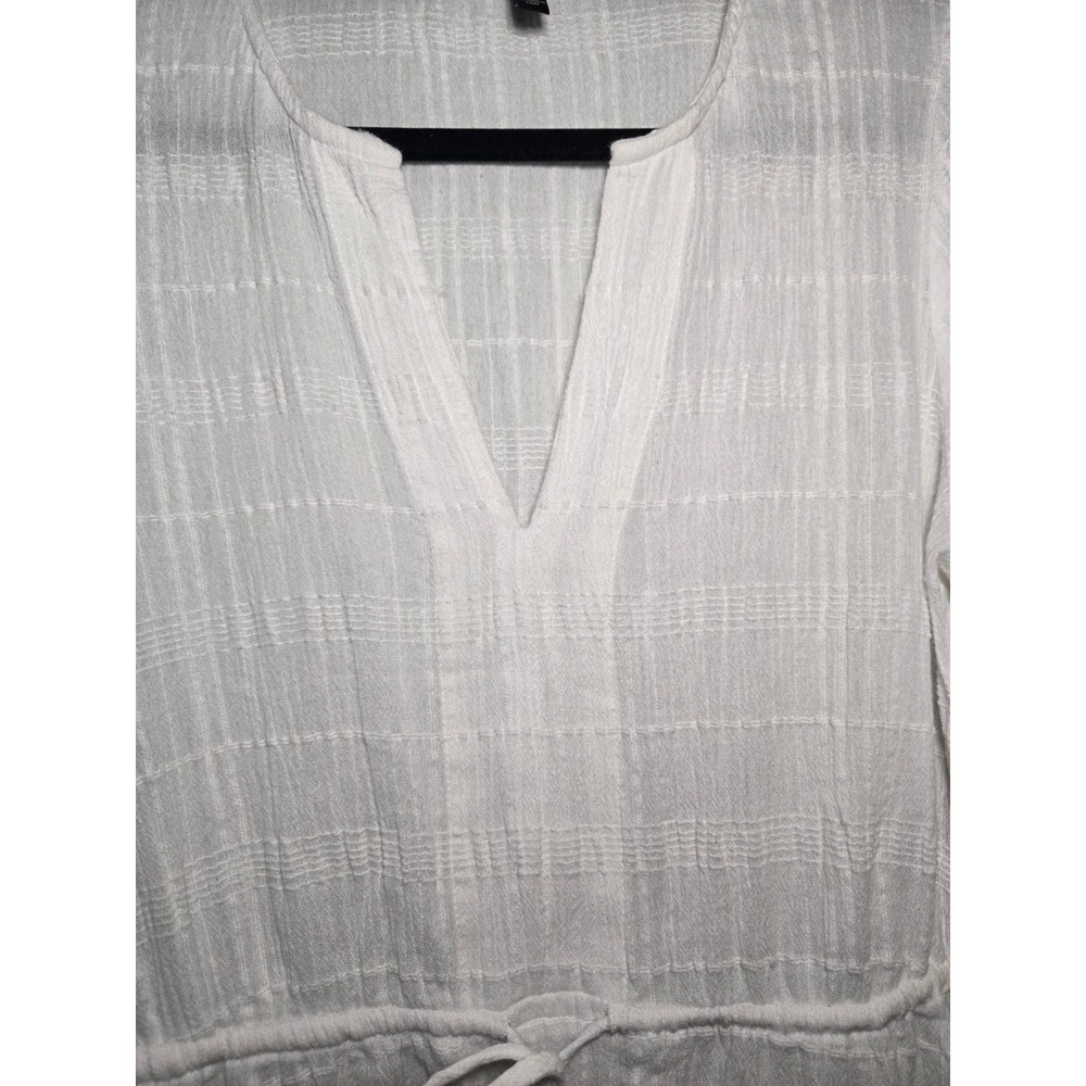 White House‎ Black Market White Cotton Gauze Dress Tunic Small Boho Lightweight - Picture 4 of 9